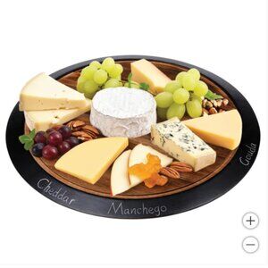 BirdRock Home Lazy Susan with Chalkboard Edge